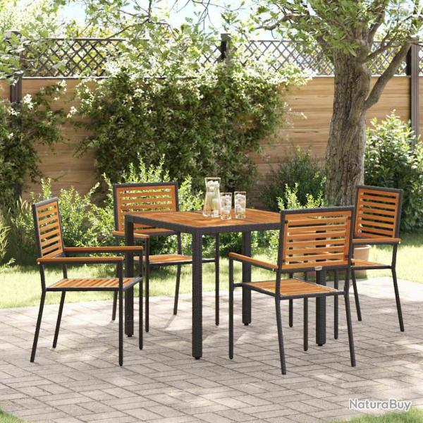 Ensemble de salle � manger pour 5 pcs Noir et Marron