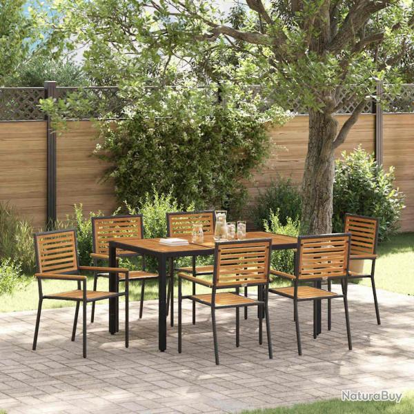 Ensemble de salle � manger pour 7 pcs Noir et Marron