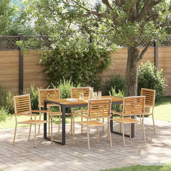Ensemble de salle � manger pour 7 pcs Beige et Marron