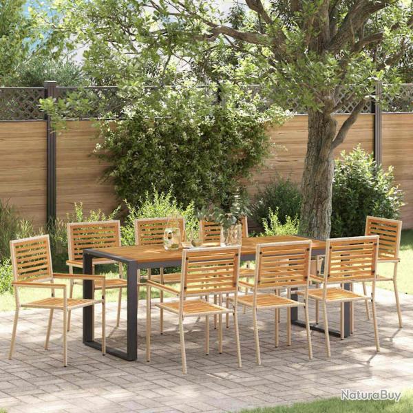 Ensemble de salle � manger pour 9 pcs Beige et Marron
