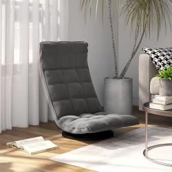 Chaise de sol pivotante Gris fonc&eacute; Velours