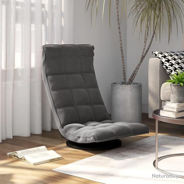 Chaise de sol pivotante Gris fonc� Velours