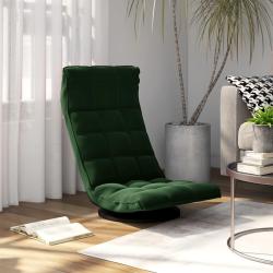 Chaise de sol pivotante Vert fonc&eacute; Velours