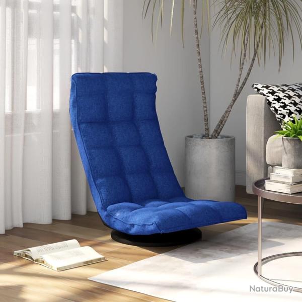Chaise de sol pivotante Bleu Tissu