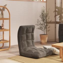 Chaise pliable de sol Gris fonc&eacute; Tissu