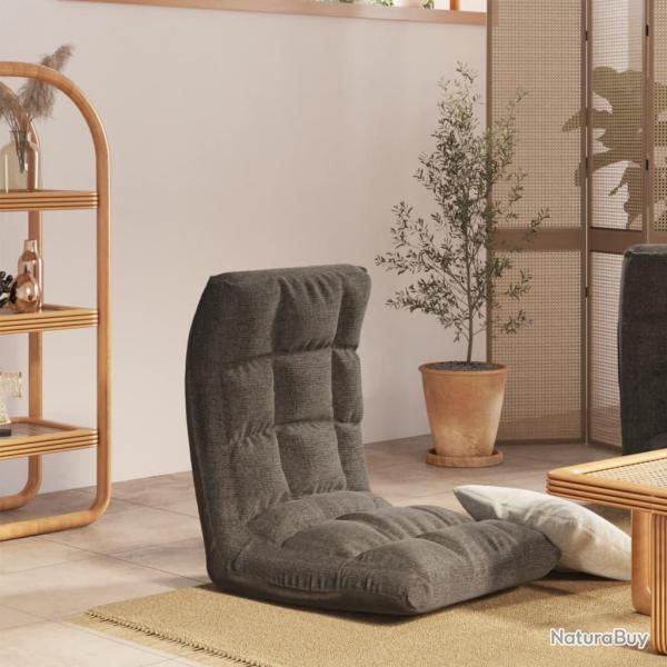 Chaise pliable de sol Gris fonc� Tissu