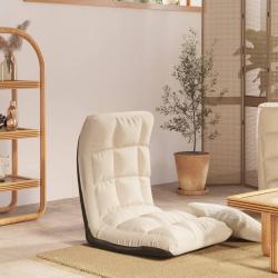 Chaise pliable de sol Cr&egrave;me Tissu
