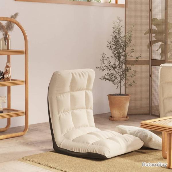 Chaise pliable de sol Cr�me Tissu