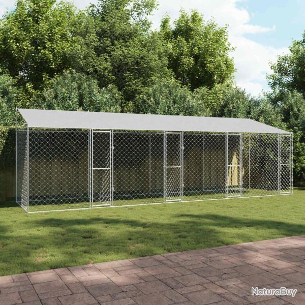 Cage pour chien avec toit Argent� 800 x 200 x 256 cm