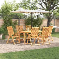 Ensemble de salle &agrave; manger pour Pliable 7 pcs Marron