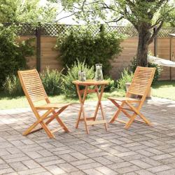 Ensemble bistrot pliant, 3 pi&egrave;ces, 2 places, marron, en bois d'acacia massif, pour le jardin