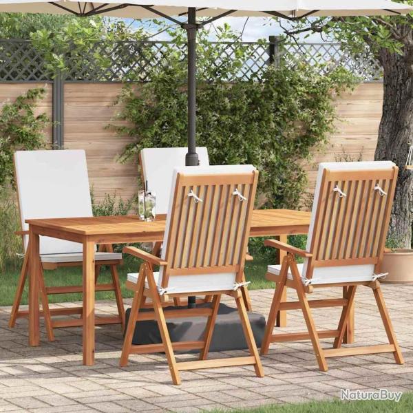 Chaise de 4 pcs Marron et blanc 57 x 71,5 x 104 cm