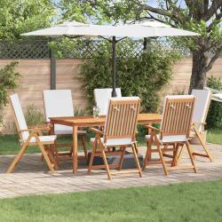 Chaise de 6 pcs Marron et blanc 57 x 71,5 x 104 cm