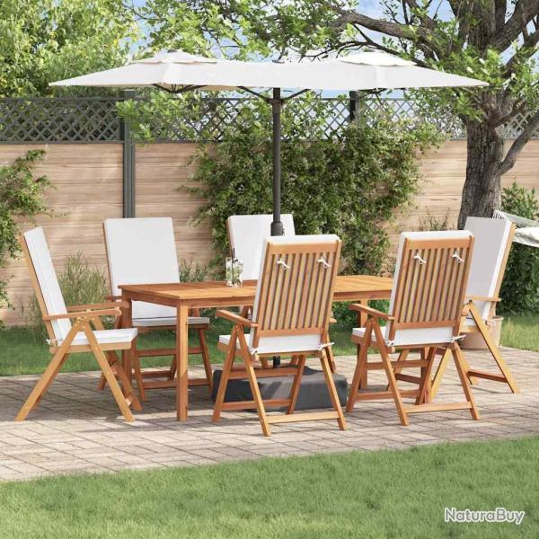 Chaise de 6 pcs Marron et blanc 57 x 71,5 x 104 cm