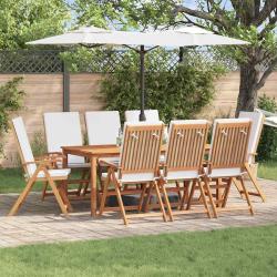 Chaise de 8 pcs Marron et blanc 57 x 71,5 x 104 cm