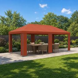 Abri de 6 x 3 m Terre cuite Polyester et Acier 190