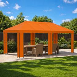 Abri de 6 x 3 m Orange Polyester et Acier 190