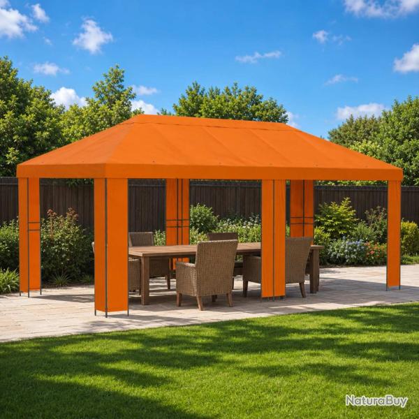 Abri de 6 x 3 m Orange Polyester et Acier 190