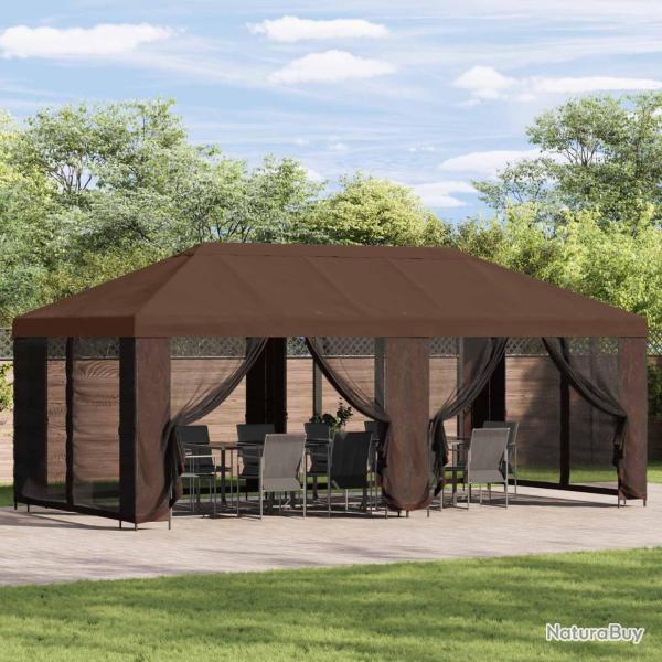 Abri de 6 x 3 m Marron Polyester et Acier 190