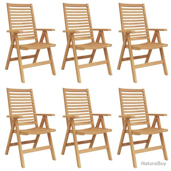 Chaise 6 pcs Marron 64,5 x 52 x 108 cm Bois de teck massif