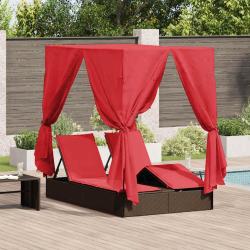 Transat double R&eacute;glable Rouge 205 x 129 x 200 cm polyrotin