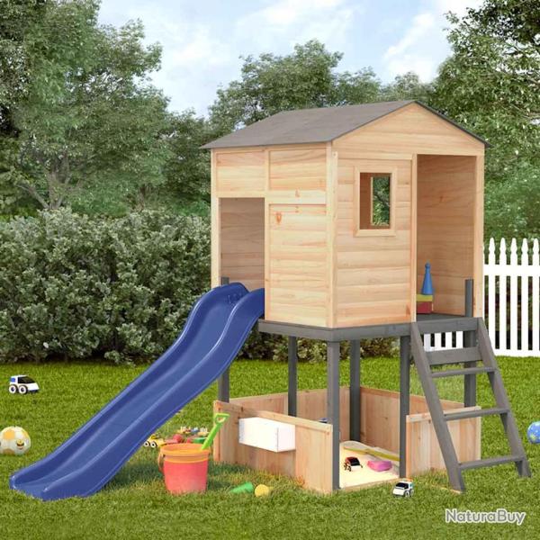 Aire de jeux d'ext�rieur gris fonc� bois massif de sapin