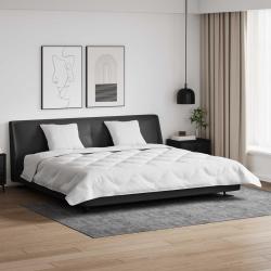 Couette avec Oreillers 3 pcs Blanc Microfibre et Plumes D'oie
