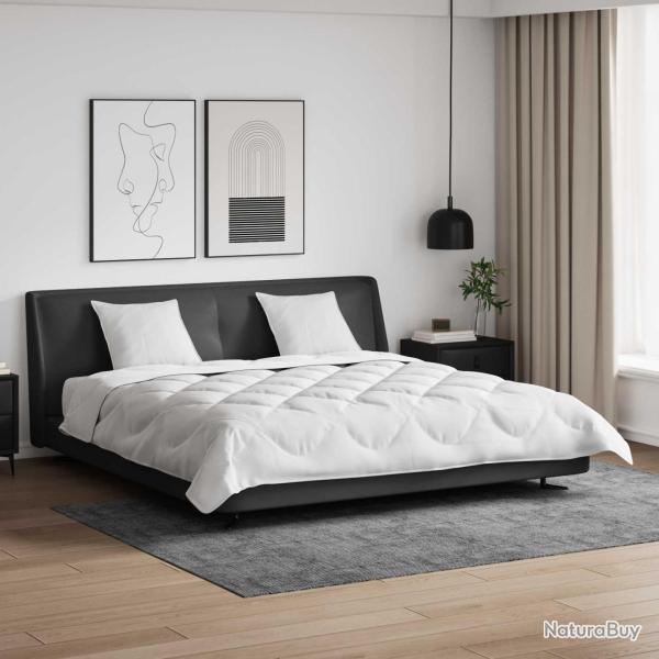 Couette avec Oreillers avec oreiller 3 pcs Blanc Microfibre