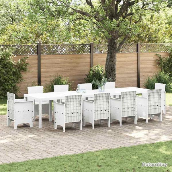 Table blanche en polyrotin, pour la cuisine, 350 � 100 � 74 cm
