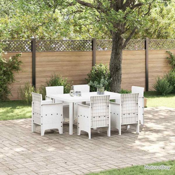 Ensemble de salle � manger pour 7 pcs Blanc Rattan Polt