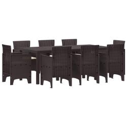 Ensemble de salle &agrave; manger pour 9 pcs Marron