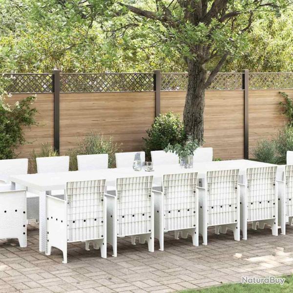 Ensemble de salle � manger pour 15 pcs Blanc Rattan Polt