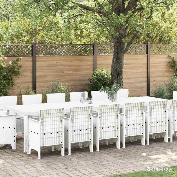 Ensemble de salle � manger pour 15 pcs Blanc Rattan Polt
