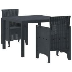 Ensemble de salle &agrave; manger, 3 pi&egrave;ces, anthracite