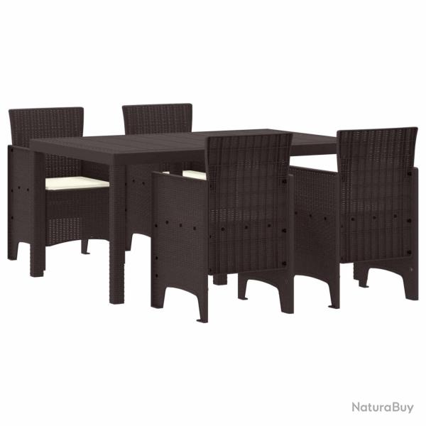 Ensemble de salle � manger pour 5 pcs Marron Rattan Polt