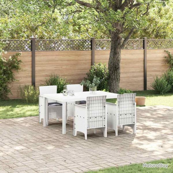 Ensemble de salle � manger pour 5 pcs Blanc Rattan Polt