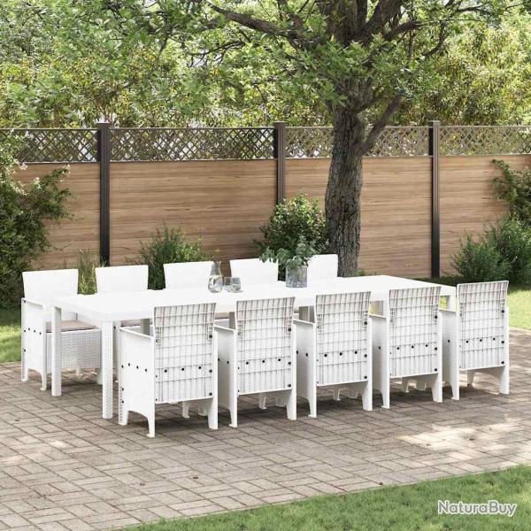Ensemble de salle � manger pour 11 pcs Blanc et Taupe