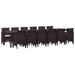 Ensemble de salle &agrave; manger pour 13 pcs Marron