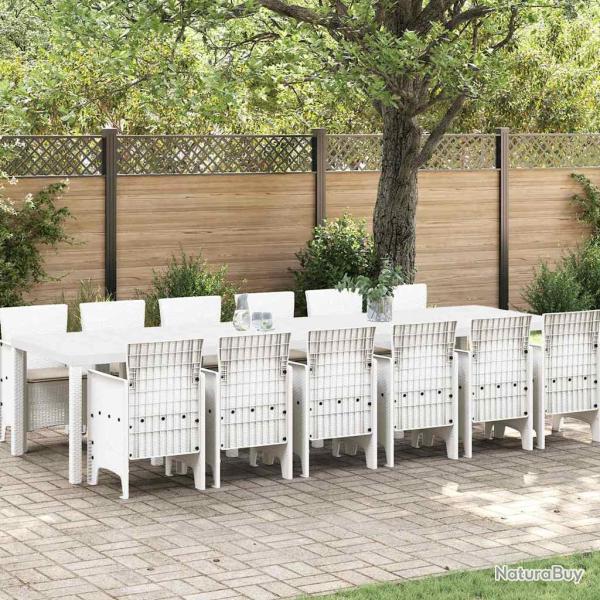 Ensemble de salle � manger pour 13 pcs Blanc Rattan Polt