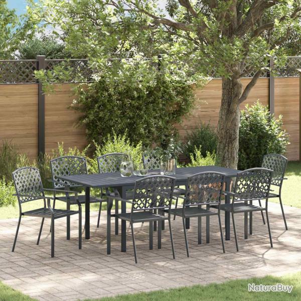 Ensemble de salle � manger pour 9 pcs Anthracite Acier
