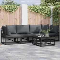 Ensemble de canap&eacute; de 5 pcs Noir M&eacute;tal