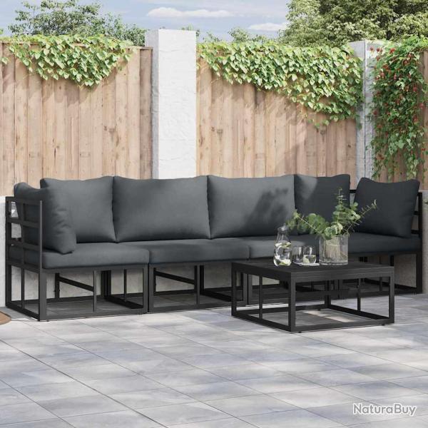 Ensemble de canap� de 5 pcs Noir M�tal