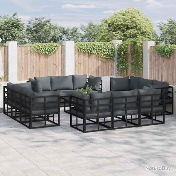 Ensemble de canap� de 13 pcs Noir M�tal