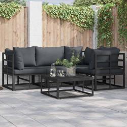 Ensemble de canap&eacute; de 4 pcs Noir Aluminium