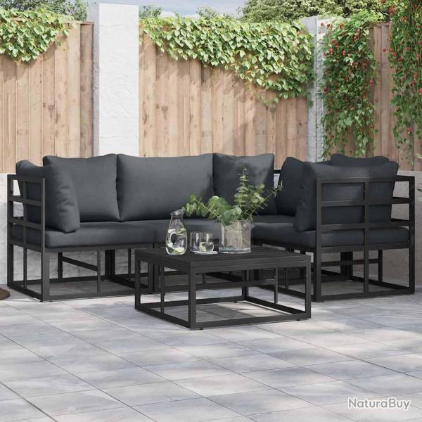 Ensemble de canap� de 4 pcs Noir Aluminium