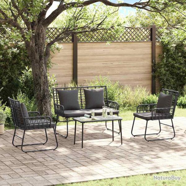 Ensemble de meubles de 4 pcs Noir et anthracite