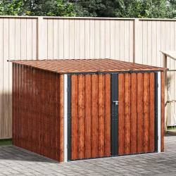 Abri de v&eacute;lo 3 pcs Marron 216 x 207 x 158 cm M&eacute;t??