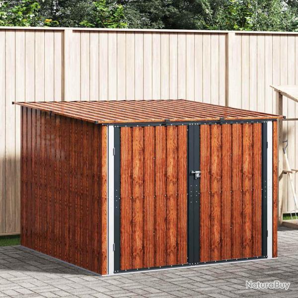 Abri de v�lo 3 pcs Marron 216 x 207 x 158 cm M�t??