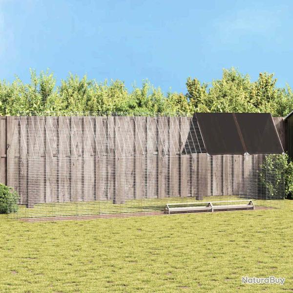 Cage � poules 2 pcs Argent� 600 x 100 x 210 cm Acier galvanis�