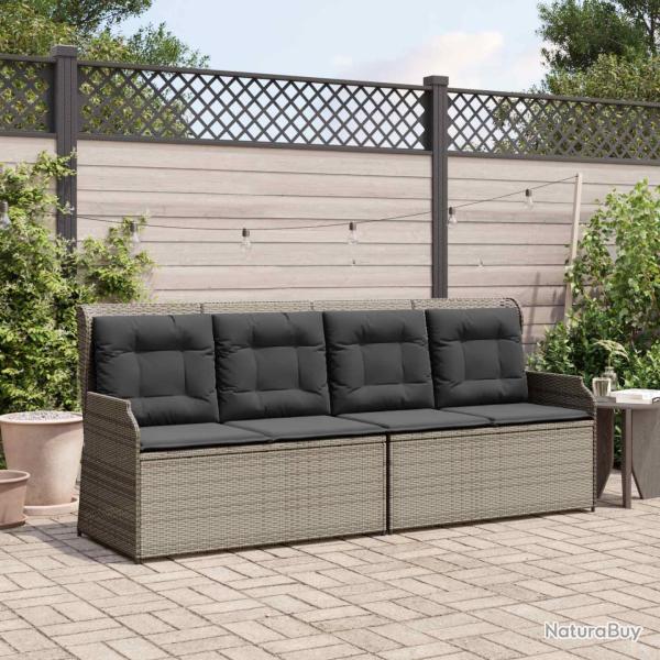Banc de avec coussin Gris polyrotin